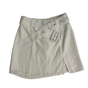 Tiger Mist White Wrap Mini Skirt